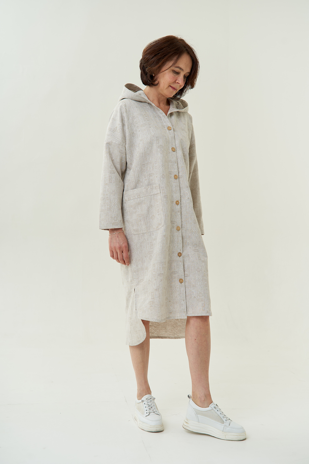 Oversize Robe Dress with Hood